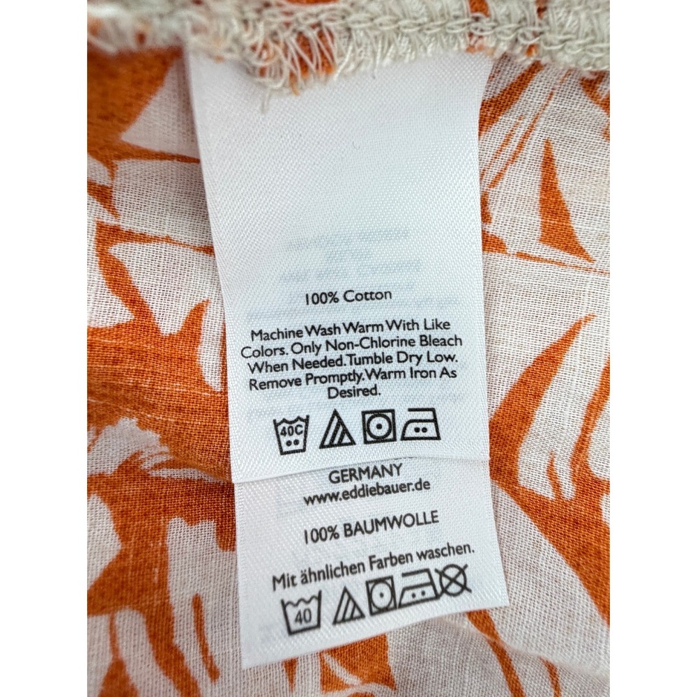 Hawaiian Mens Tall XL Short Sleeve Button Tropical Palm Orange Shirt Resortwear - Picture 4 of 8